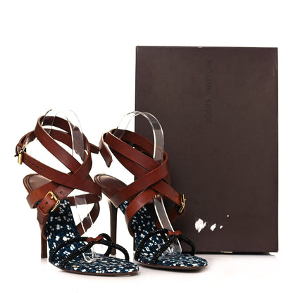 Louis Vuitton Calfskin Flower Fields Sandal 39 14 of 14