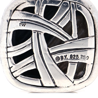 David Yurman Sterling Silver 18K Yellow Gold 16mm Sculpted Cable Enhancer Pendant 4 of 5