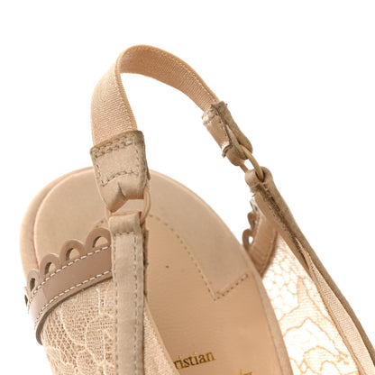Christian Louboutin Satin Lace Chantilly Guiptik 150 Pumps 36.5 Nude 10 of 11