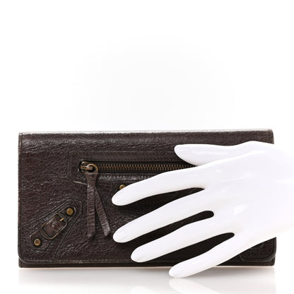 Balenciaga Agneau Classic Hardware Money Wallet Brown 2 of 13