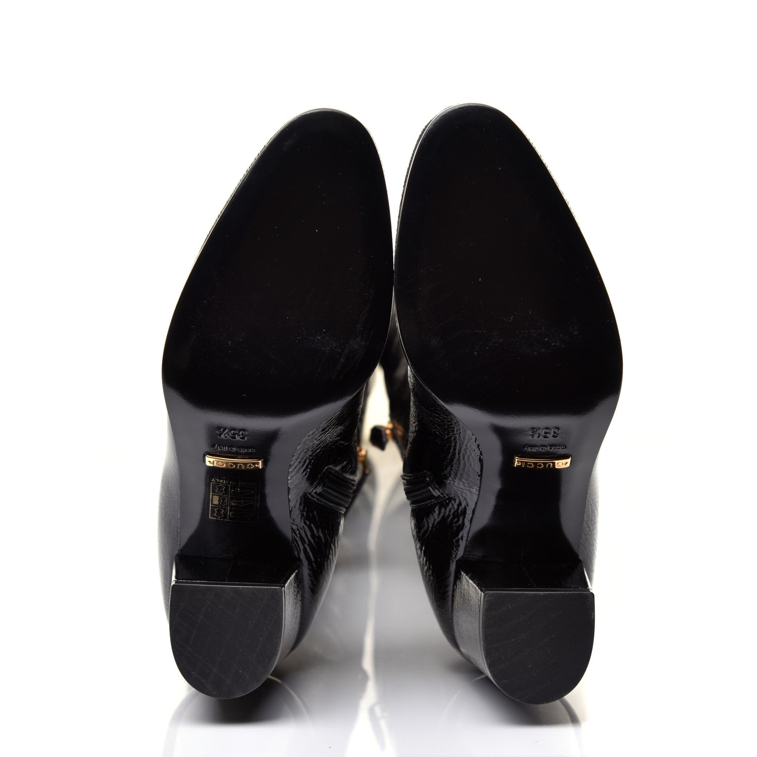 Gucci Patent Pryntil Over The Knee Boots 35.5 Black 5 of 9