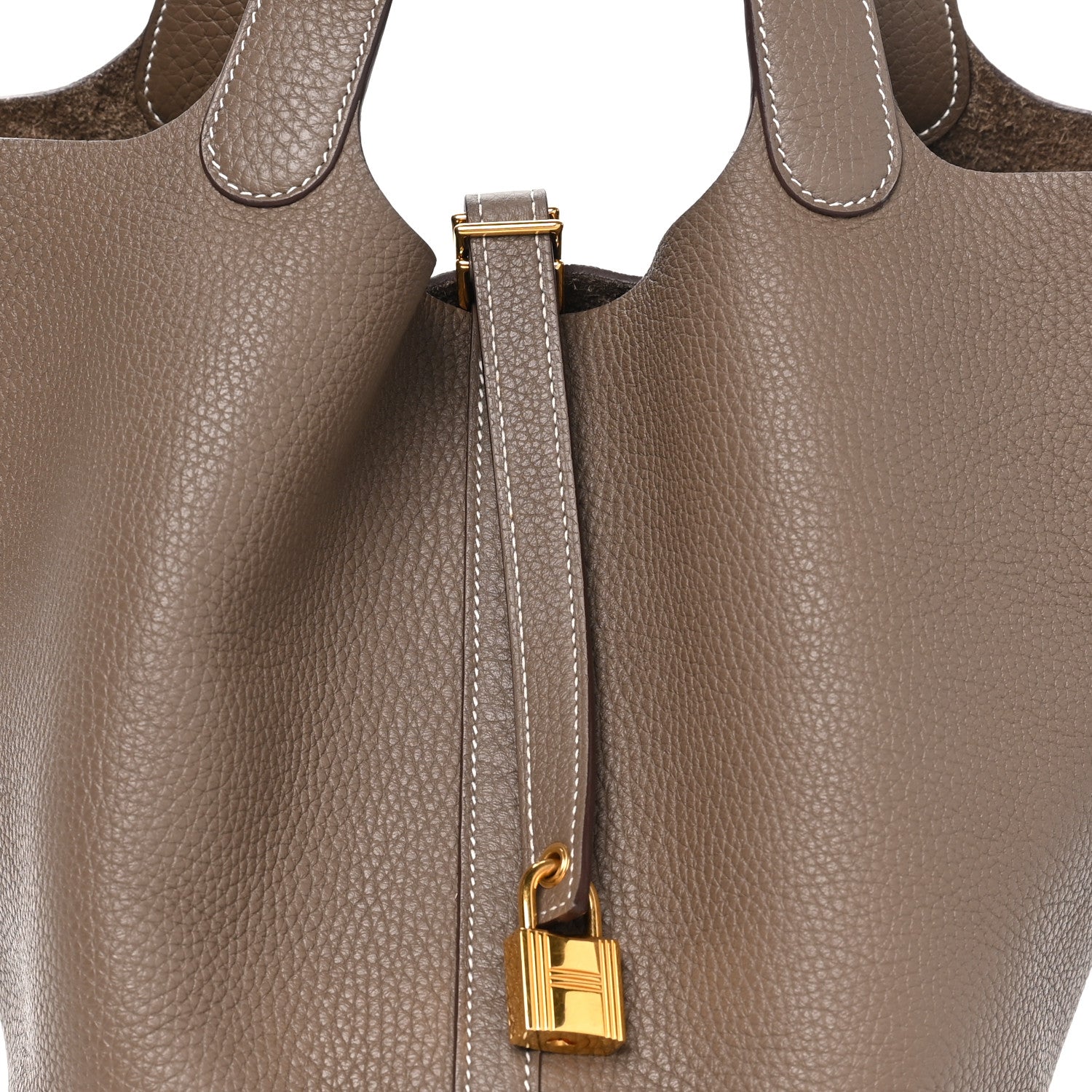 Hermes Taurillon Clemence Picotin Lock 22 MM Etoupe 8 of 10