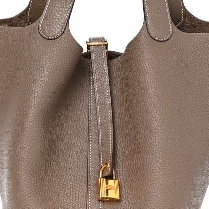 Hermes Taurillon Clemence Picotin Lock 22 MM Etoupe 8 of 10