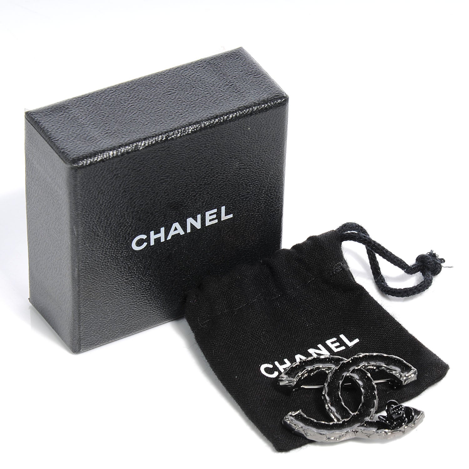 Chanel Enamel CC Camellia Brooch Black 5 of 5