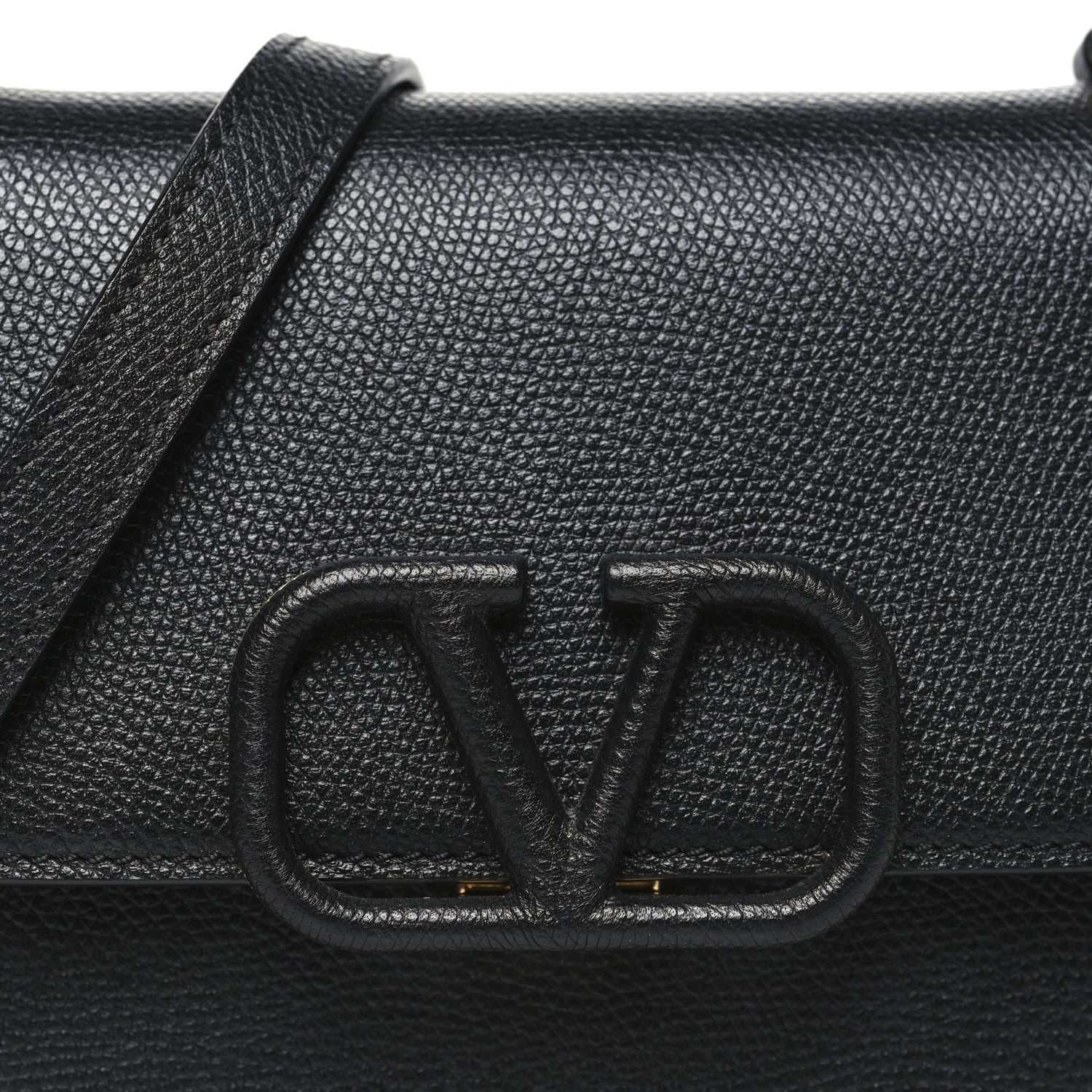 Valentino Garavani Grainy Calfskin Small VSling Shoulder Bag Black 7 of 9