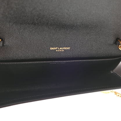 Saint Laurent Grain De Poudre Uptown Chain Wallet Black 5 of 7