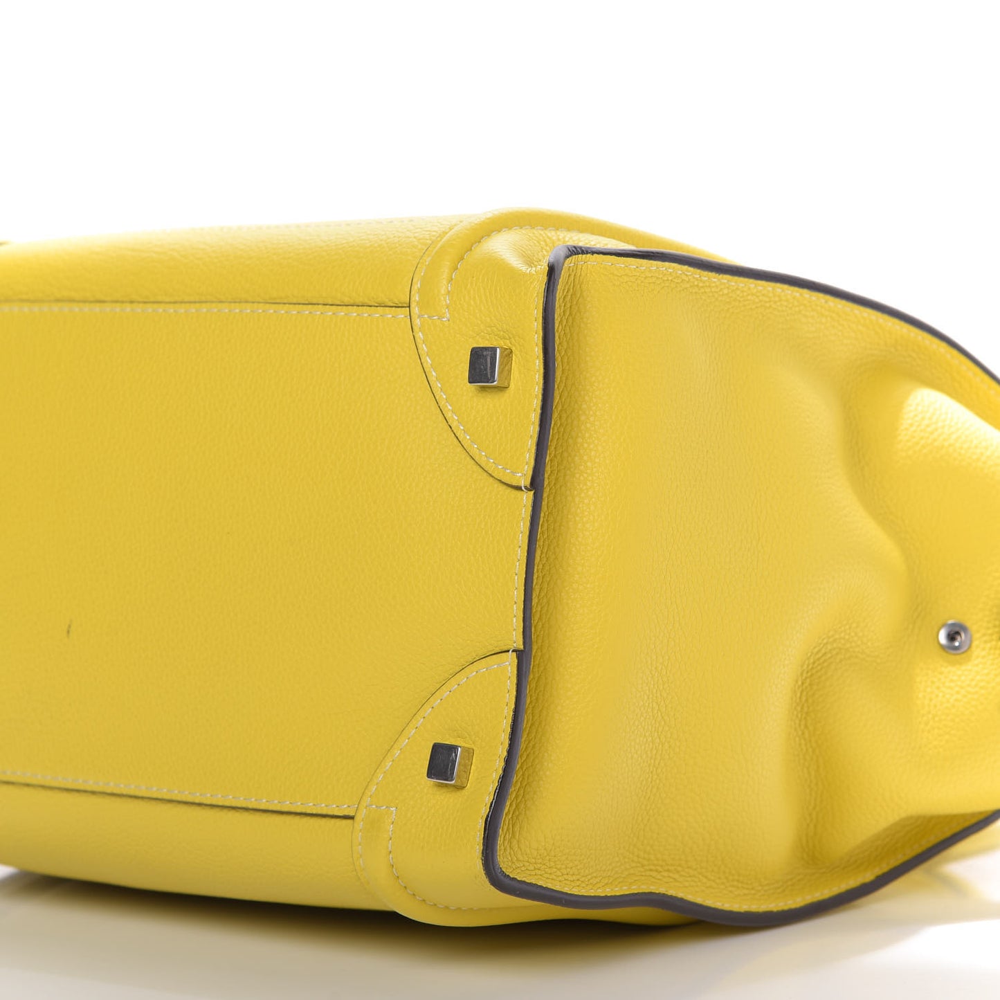 Drummed Calfskin Mini Luggage Citron