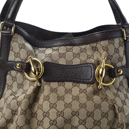 Gucci Monogram Medium Jockey Tote Dark Brown 9 of 9