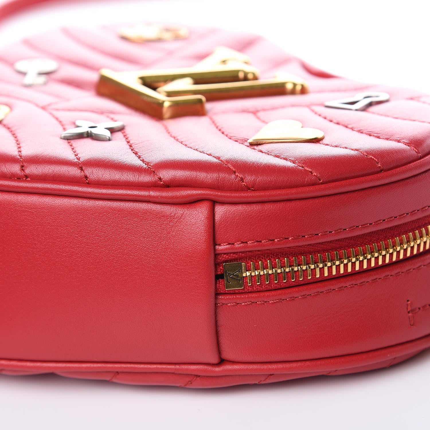 Louis Vuitton Calfskin Embellished New Wave Love Lock Heart Bag Ecarlate 9 of 10