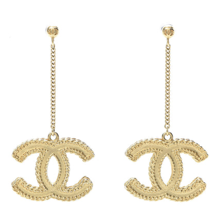 Chanel CC Drop Earrings Matte Gold 1 of 5