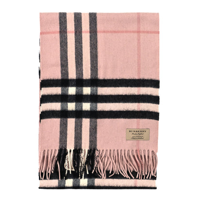 Burberry Cashmere Giant Icon Check Fringe Scarf Ash Rose 2 of 3