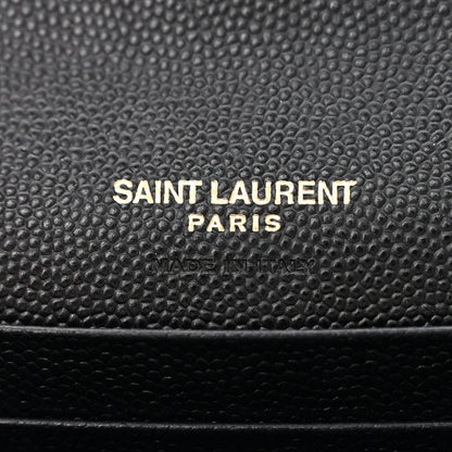 Saint Laurent Grain De Poudre Textured Mixed Matelasse Triquilt Small Monogram Envelope Wallet Black 6 of 8
