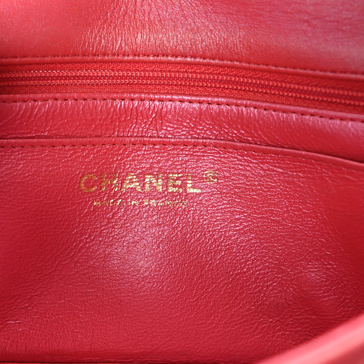 Chanel Iridescent Lambskin Quilted Mini Top Handle Rectangular Flap Red 5 of 10