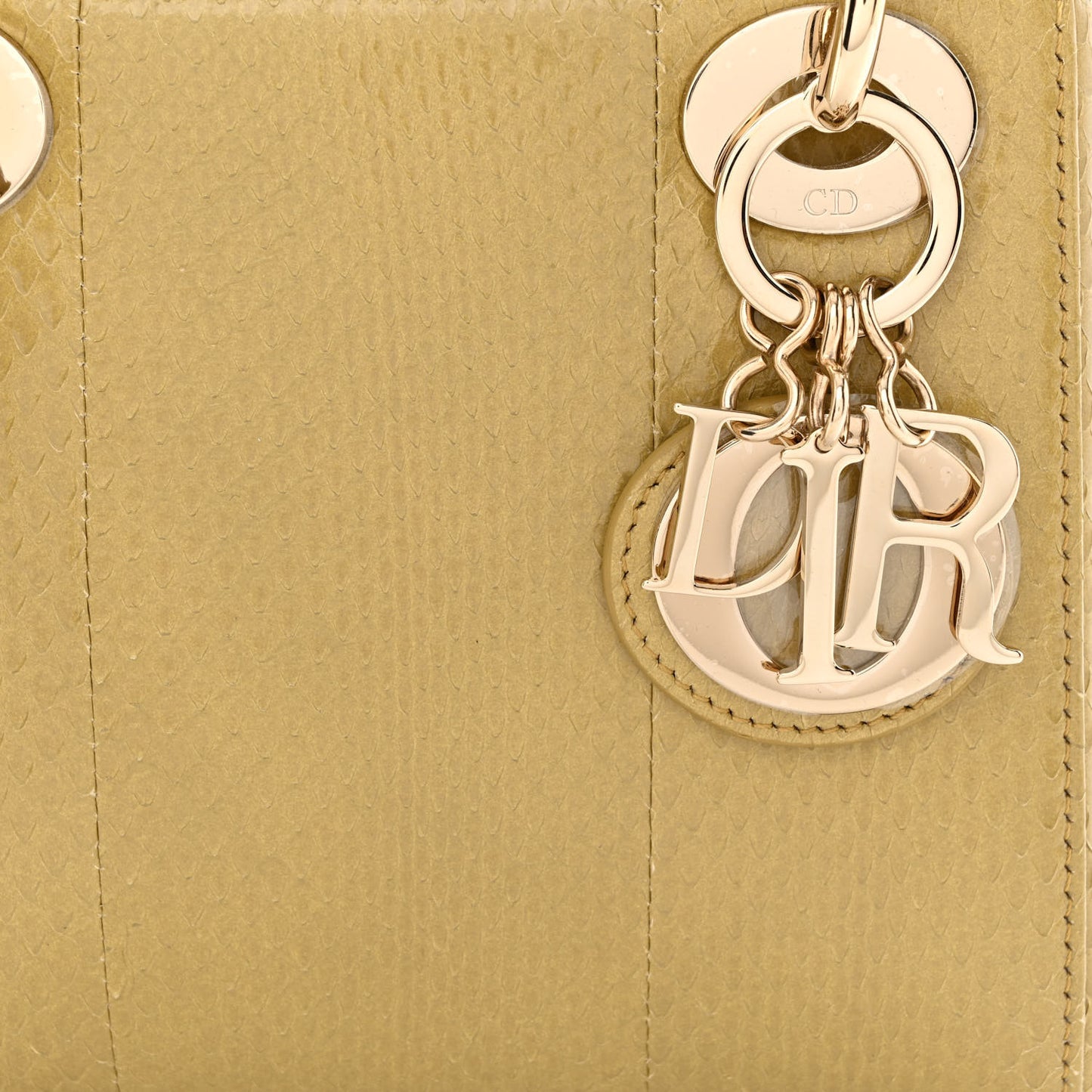Snakeskin Mini Lady Dior Beige