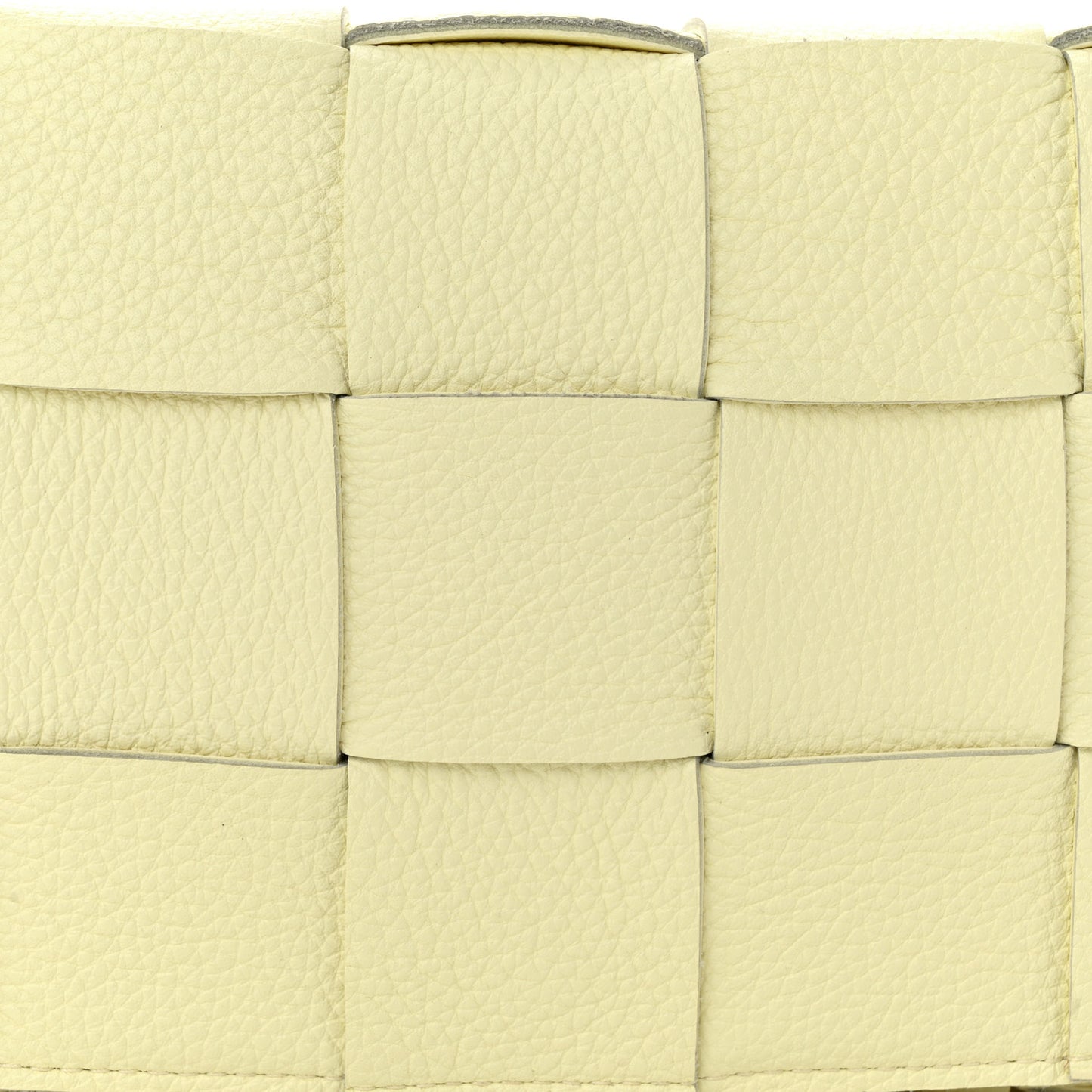 Grained Calfskin Maxi Intrecciato Cassette Crossbody Bag Ice Cream