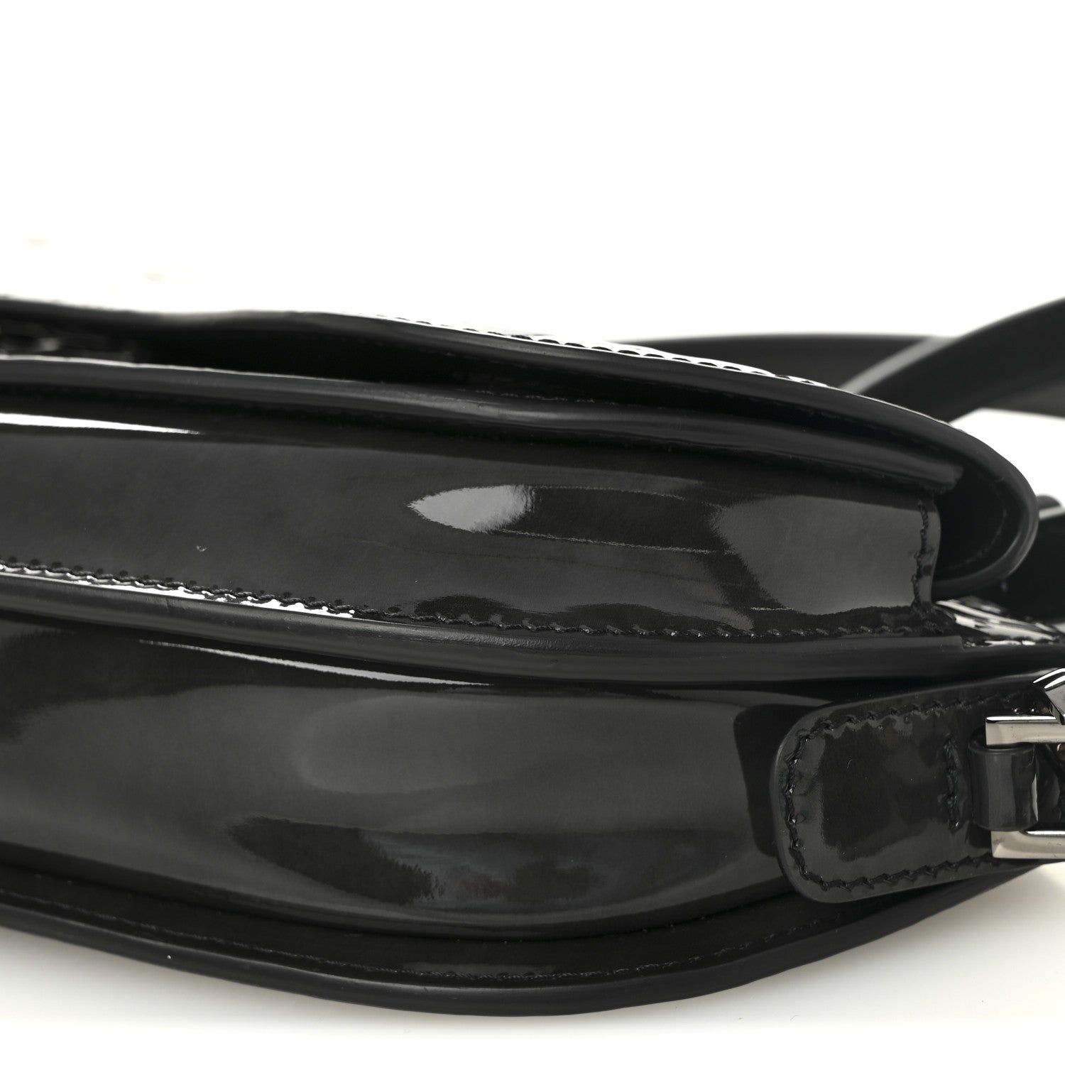 Christian Dior Patent Oblique Embossed Saddle Boxy Bag Black 9 of 9
