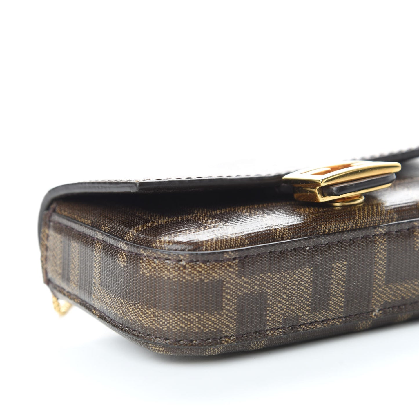 Glazed Fabric FF 1974 Nano Baguette Charm Mogano Panna