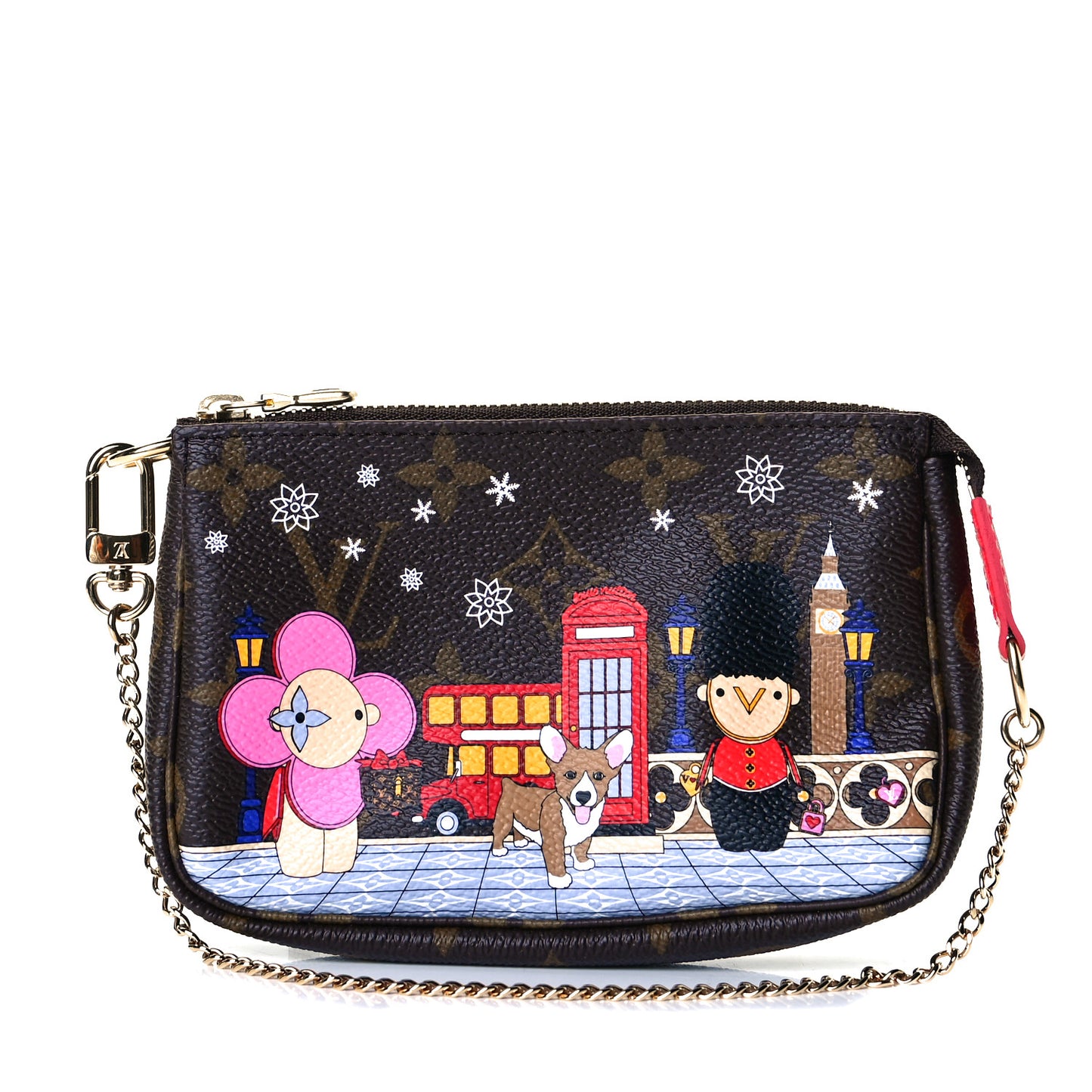 Monogram 2021 Christmas Animation London Mini Pochette Accessories Red