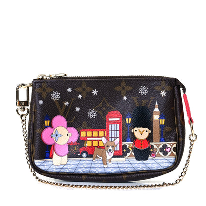 Louis Vuitton Monogram 2021 Christmas Animation London Mini Pochette Accessories Red 1 of 9