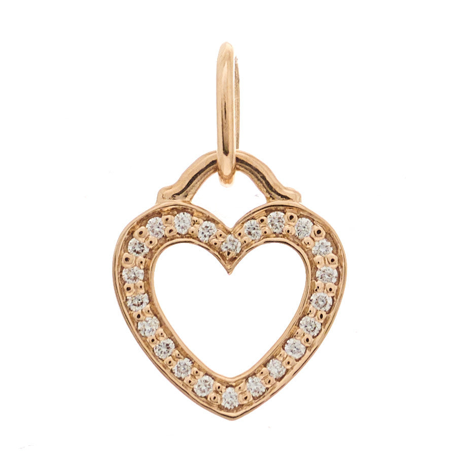 18K Rose Gold Diamond Sentimental Heart Pendant