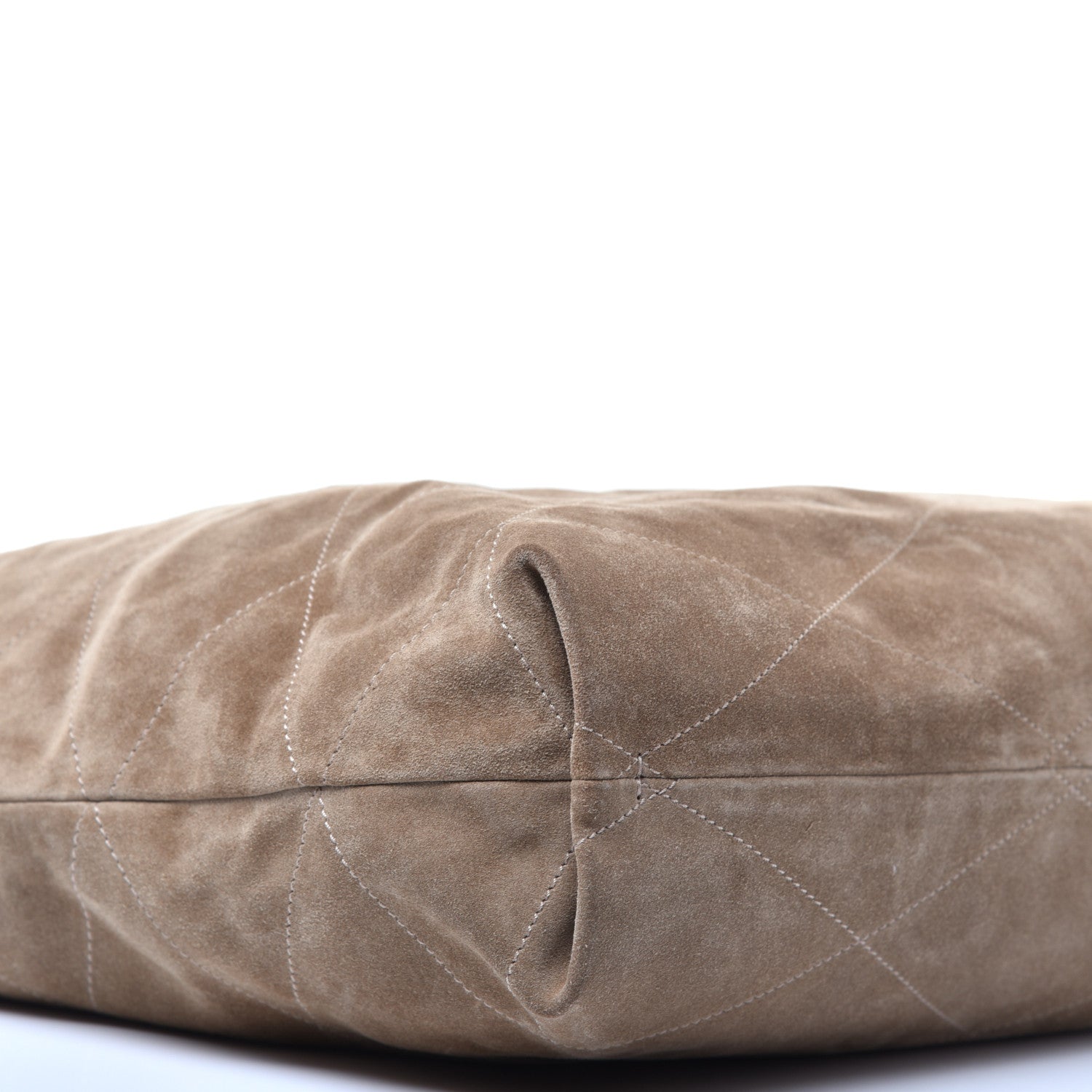 Lanvin Suede Quilted Carry Me Tote Taupe 7 of 8