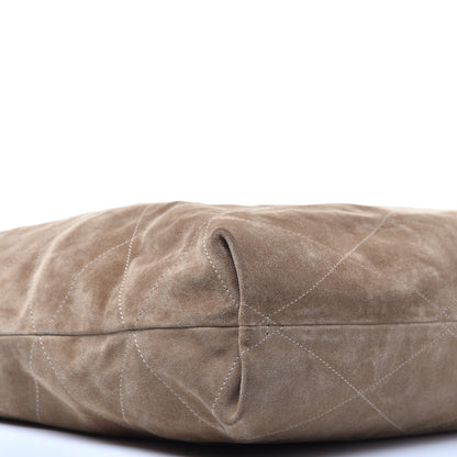 Lanvin Suede Quilted Carry Me Tote Taupe 7 of 8
