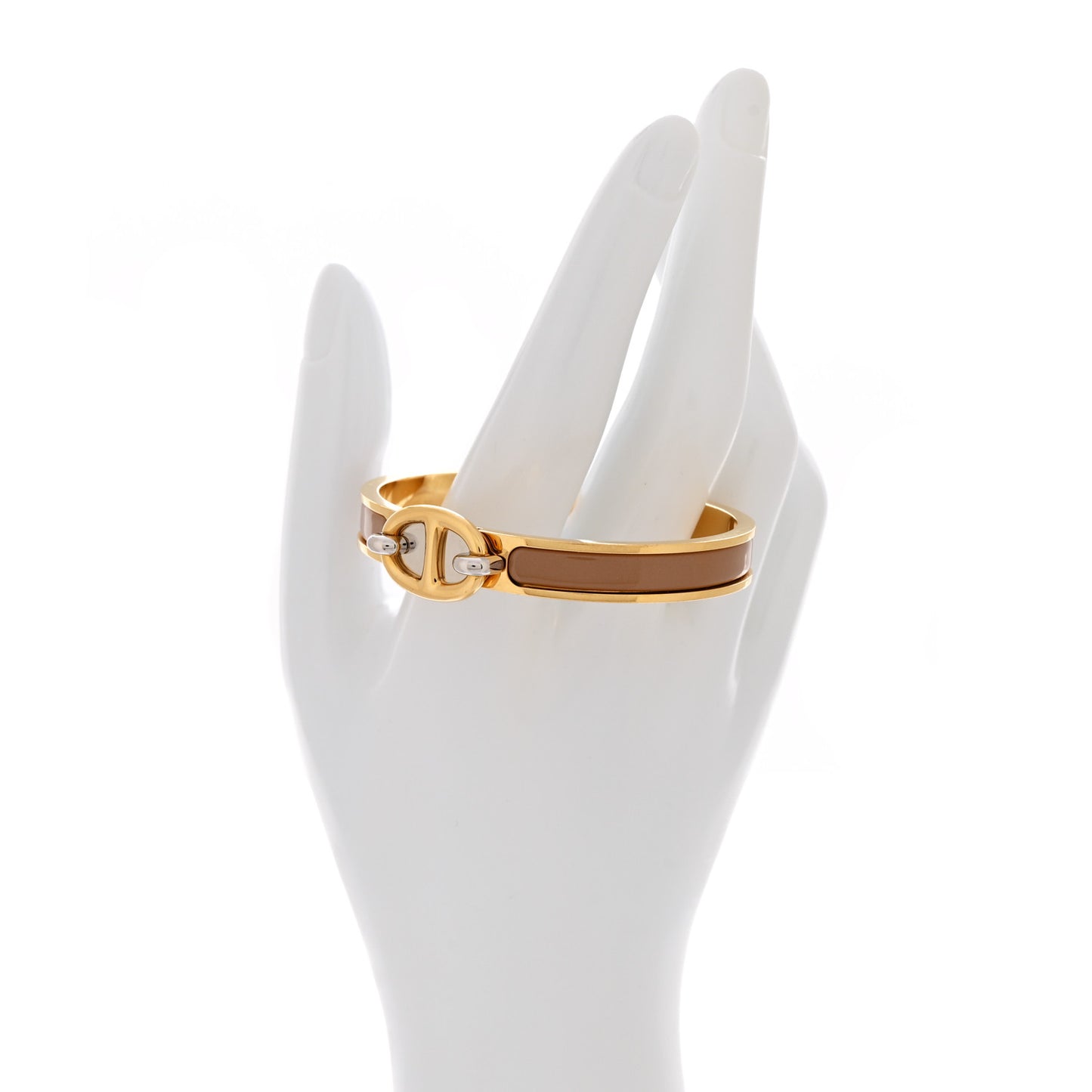 Enamel Mini Clic Chaine d'Ancre Bracelet PM Marron Glace