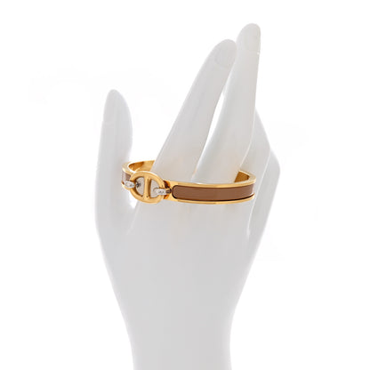 Hermes Enamel Mini Clic Chaine d'Ancre Bracelet PM Marron Glace 2 of 4