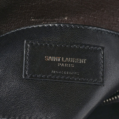 Saint Laurent Sheepskin Matelasse Chevron Monogram Medium College Bag Black Tulip 6 of 8