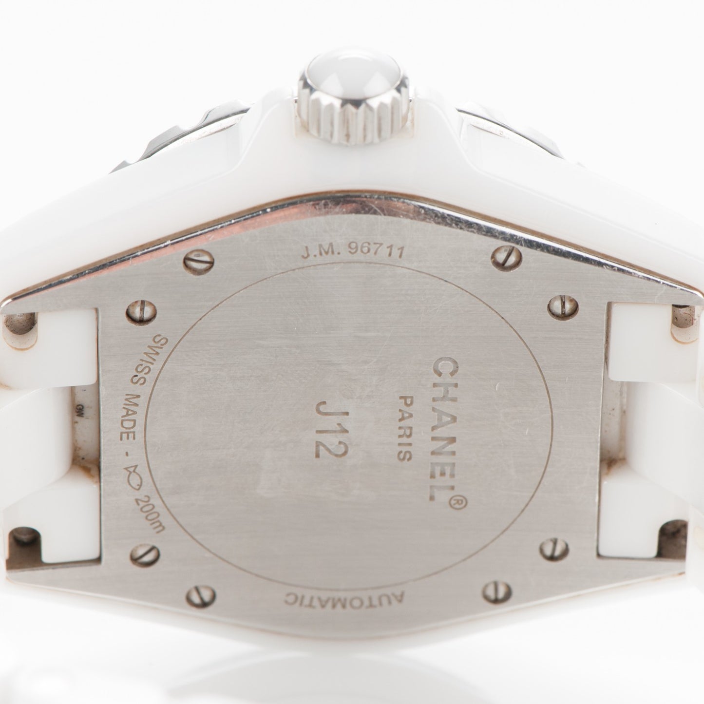 Stainless Steel Ceramic Diamond 38mm J12 Automatic Watch White