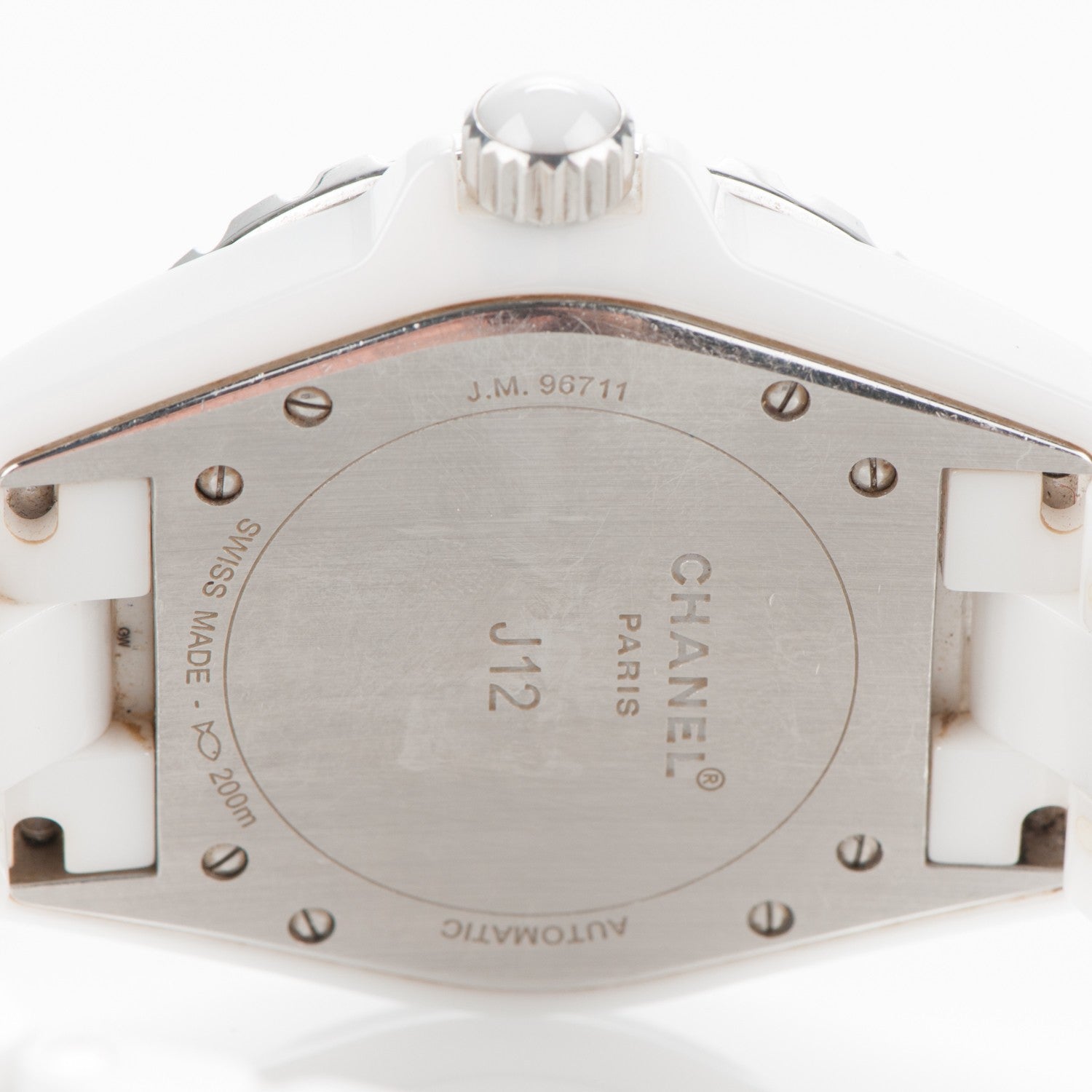Chanel Stainless Steel Ceramic Diamond 38mm J12 Automatic Watch White 5 of 5