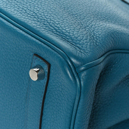 Hermes Taurillon Clemence Birkin 30 Bleu Izmir 12 of 12