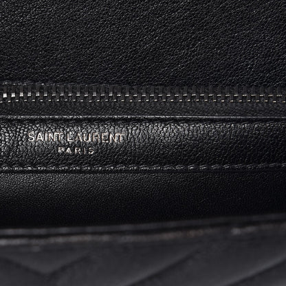 Saint Laurent Sheepskin Matelasse Chevron Monogram Medium College Bag Black 7 of 10