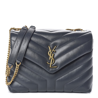 Saint Laurent Calfskin Y Quilted Monogram Small Loulou Chain Satchel Asphalt 1 of 9