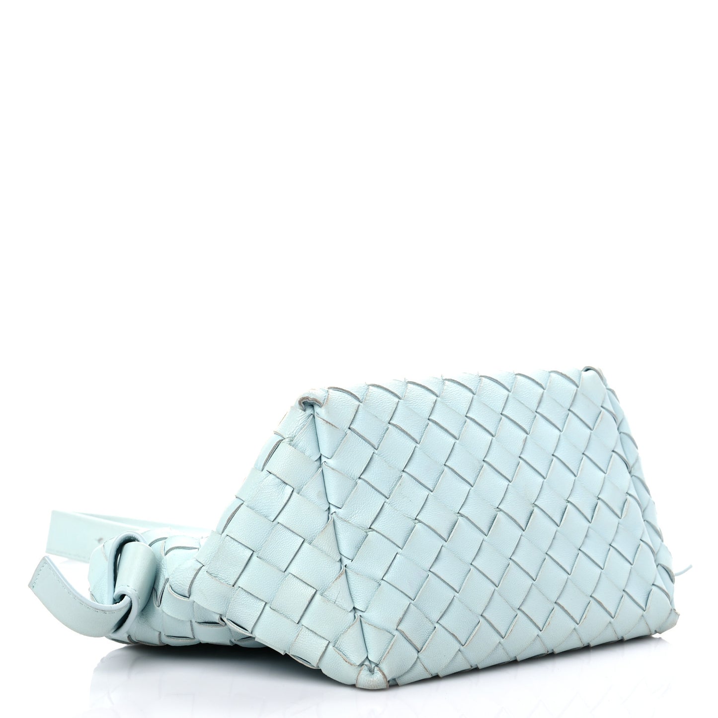 Nappa Intrecciato Tie Shoulder Bag Blue