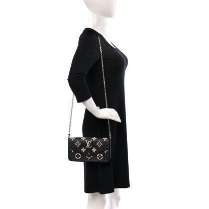 Louis Vuitton Empreinte Monogram Giant Felicie Pochette Black Beige 2 of 9