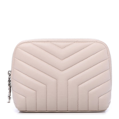 Saint Laurent Lambskin Matelasse Cosmetic Case Ivory 1 of 10