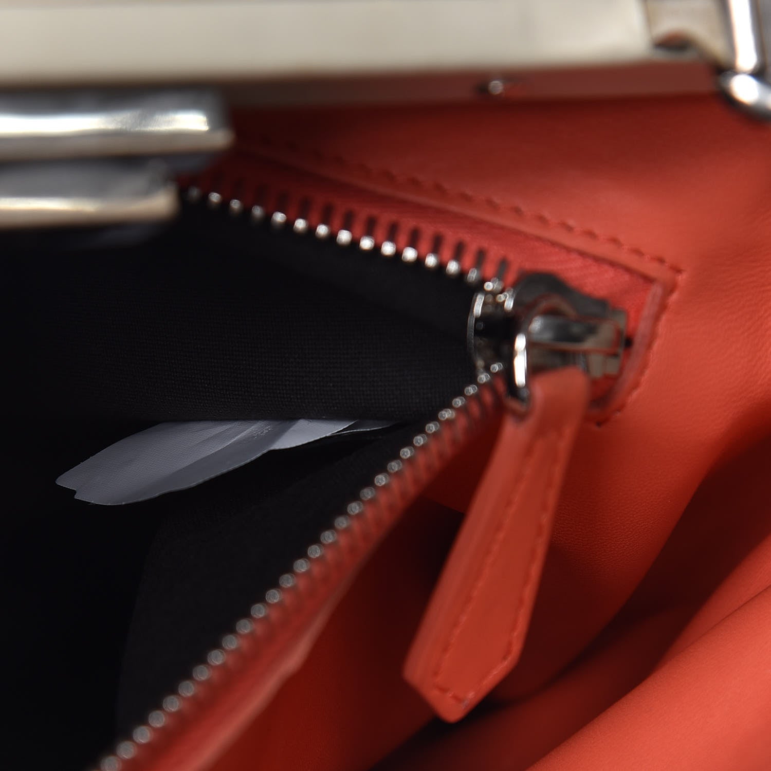 Fendi Vitello Morgan Shiny Nappa Medium Peekaboo Iconic Satchel Latte Azalea 10 of 29