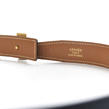 Hermes Epsom 24mm Mini Constance H Belt 75 Gold Bleu Indigo 3 of 4