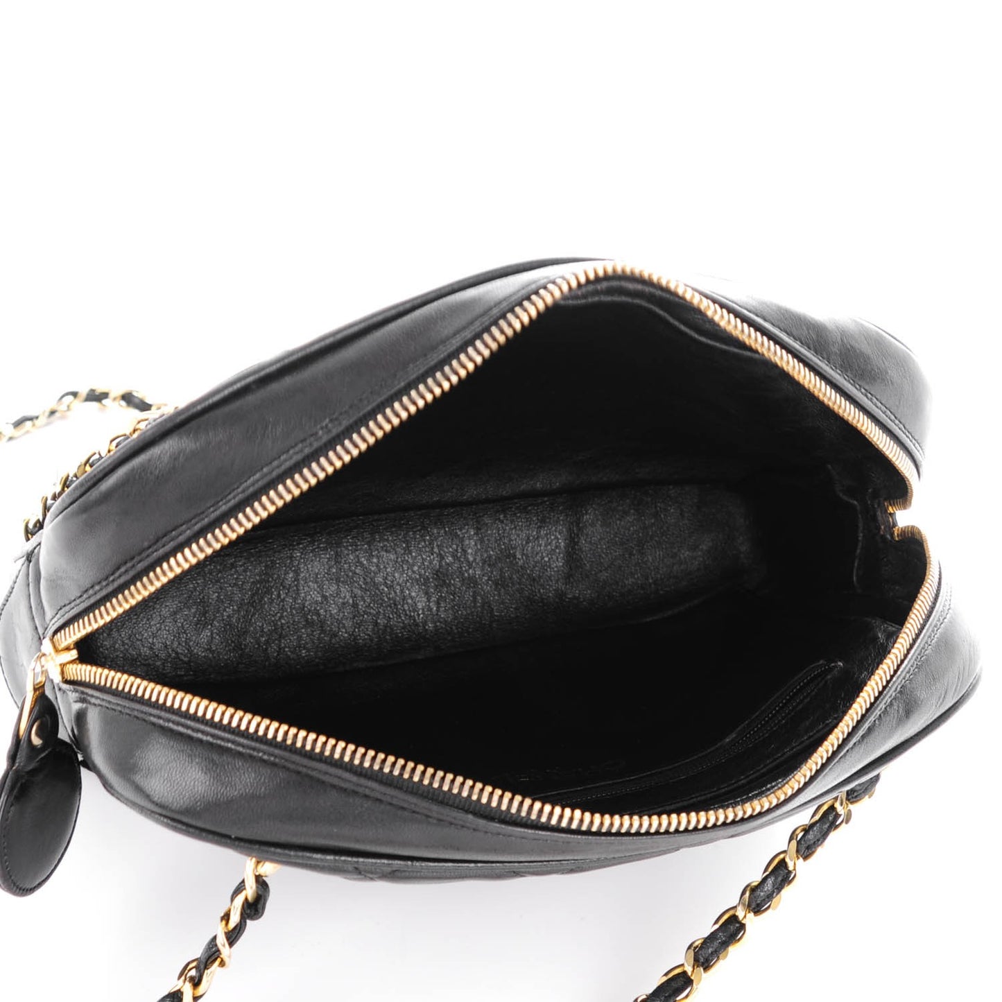 Lambskin Quilted Camera Case Black