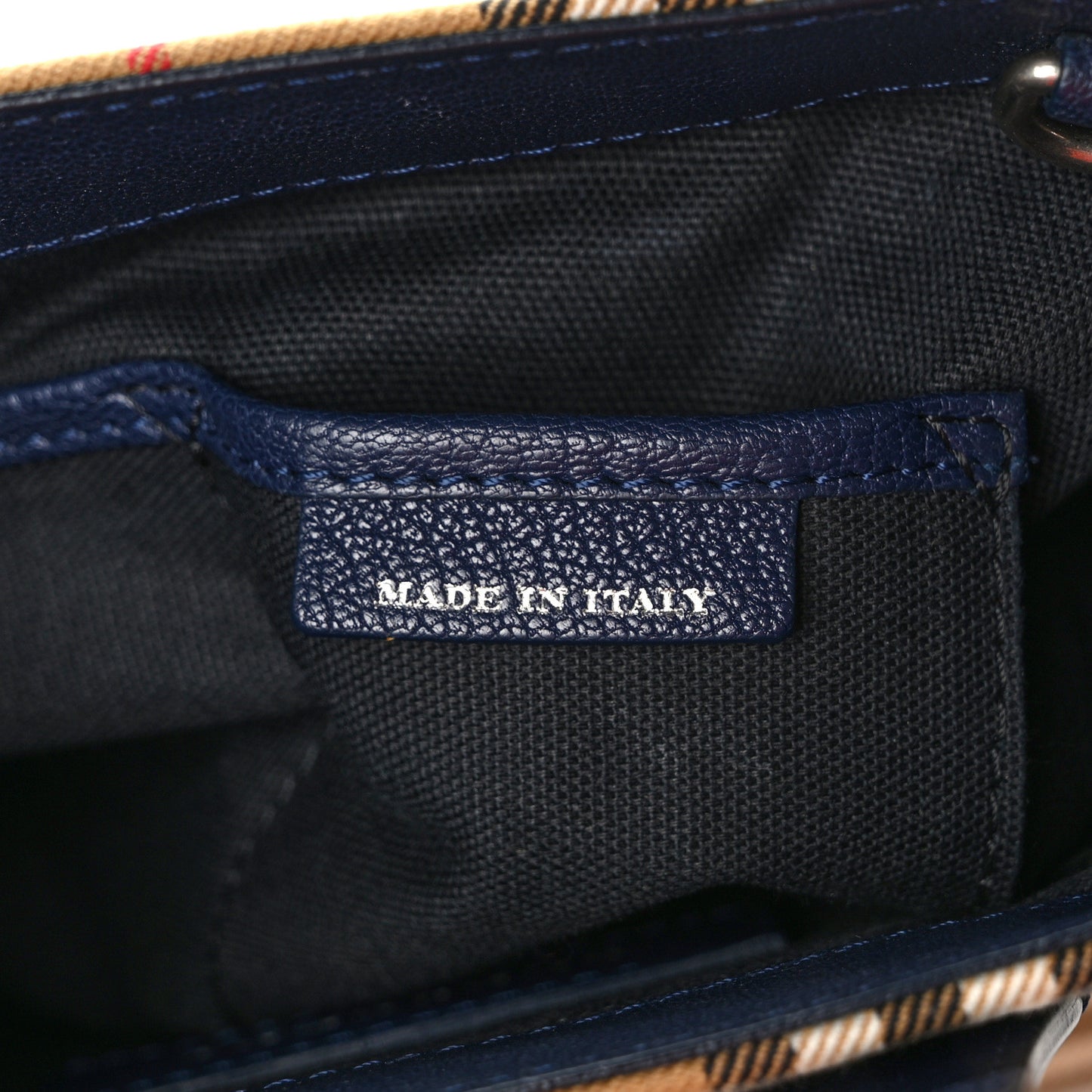 Goatskin Vintage Check Baby Banner Tote Regency Blue