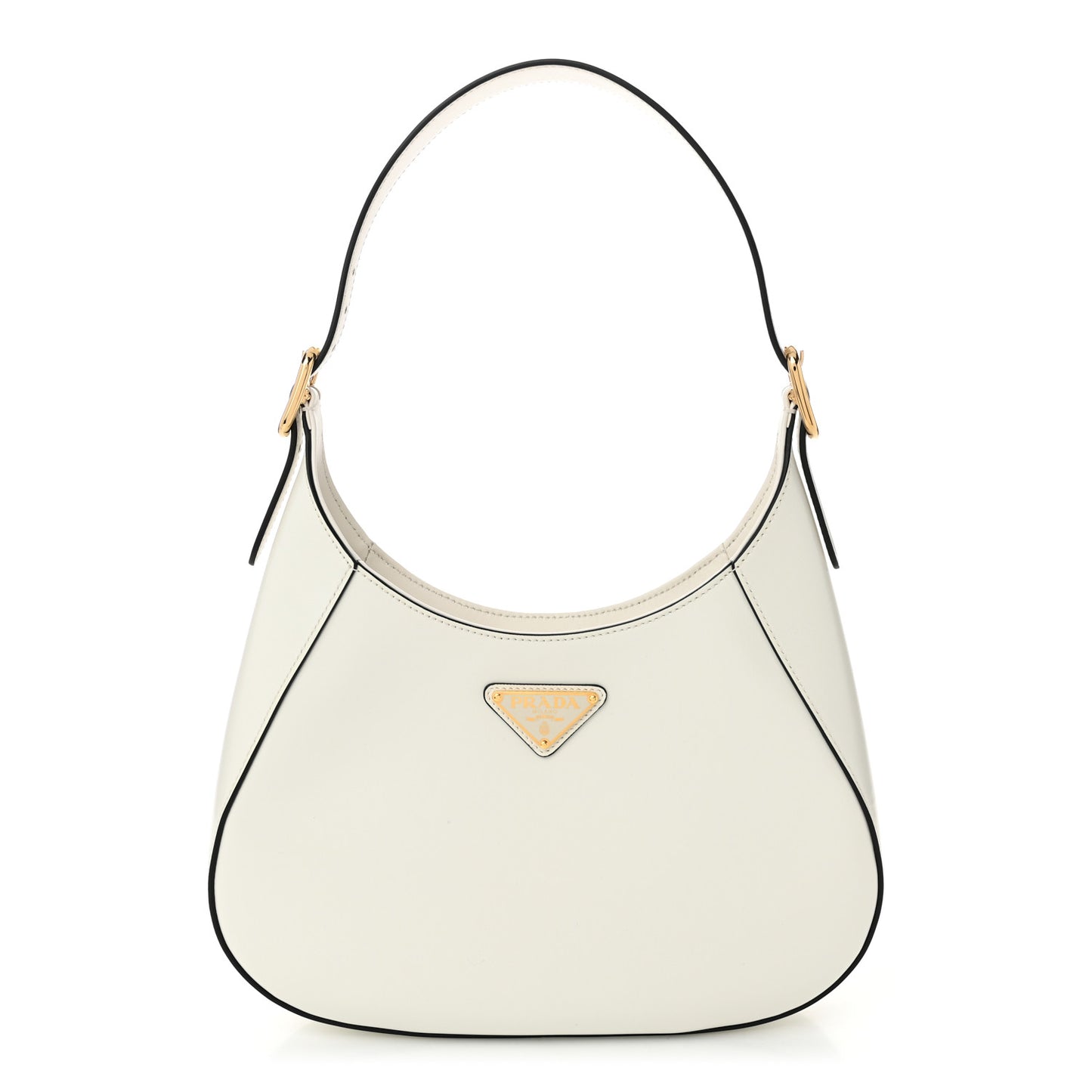 Box Calfskin Shoulder Bag White Black