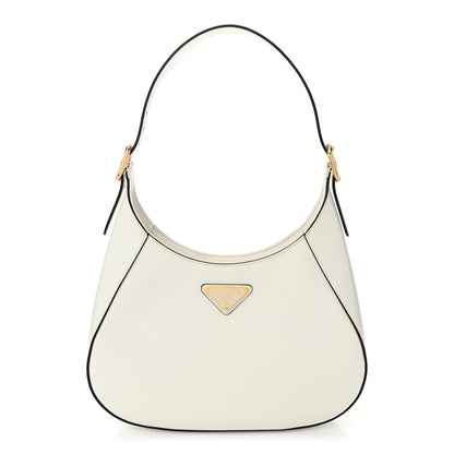 Prada Box Calfskin Shoulder Bag White Black 1 of 10