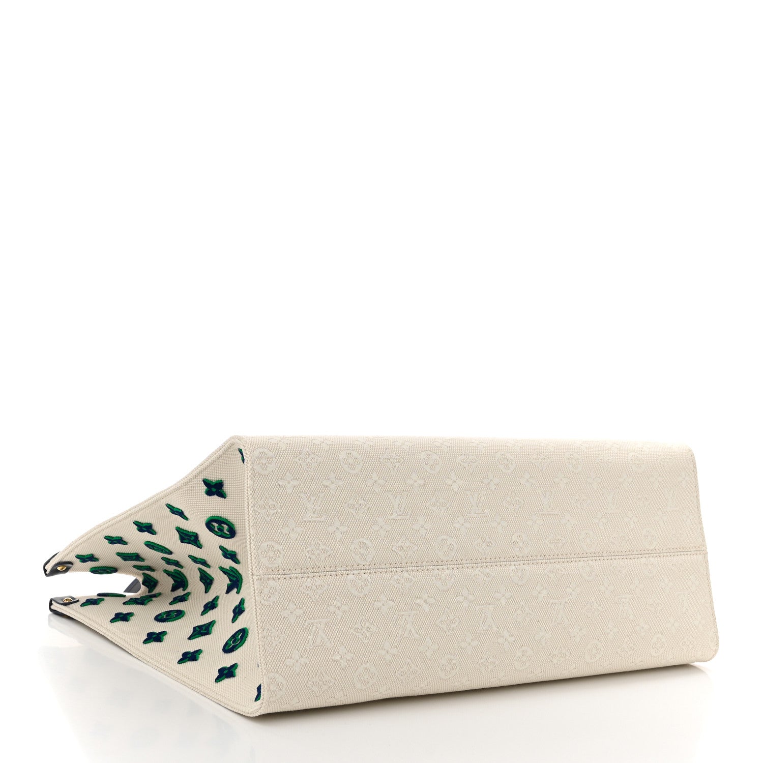 Louis Vuitton Jacquard Embroidered Tufted Monogram Hamptons Onthego GM Blue 4 of 9