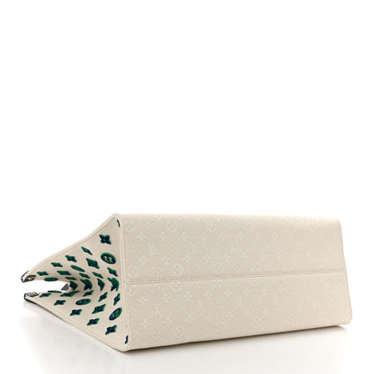 Louis Vuitton Jacquard Embroidered Tufted Monogram Hamptons Onthego GM Blue 4 of 9