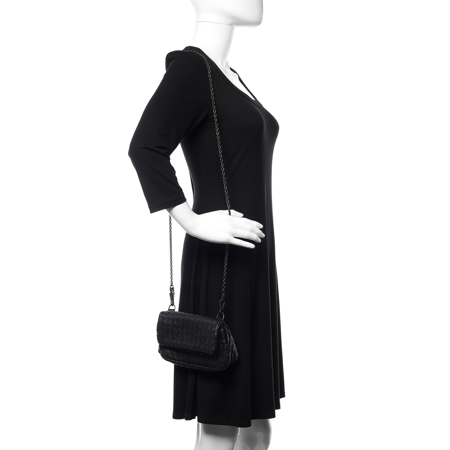Nappa Intrecciato Mini Messenger Bag Black