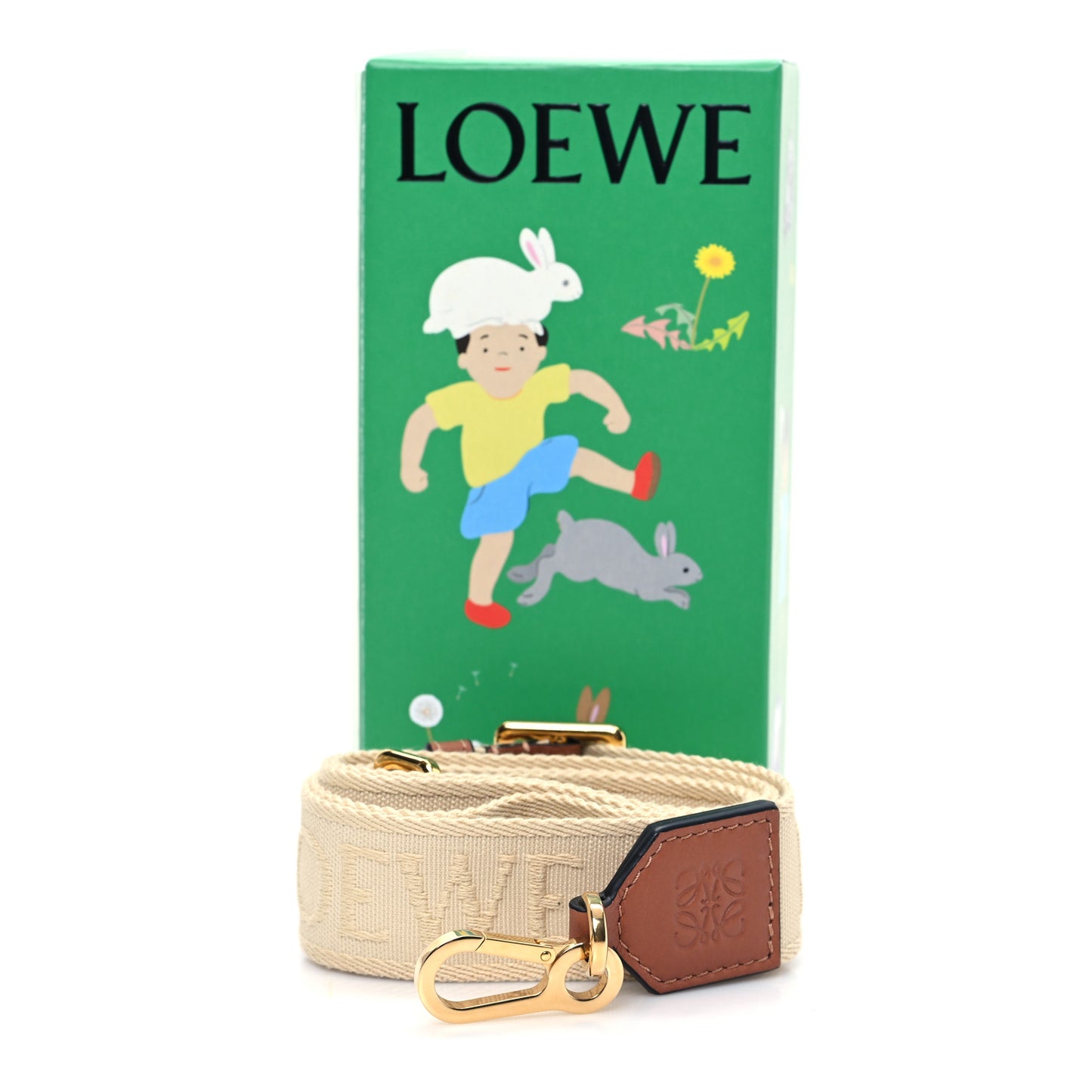Calfskin Jacquard Anagram Strap Natural Tan