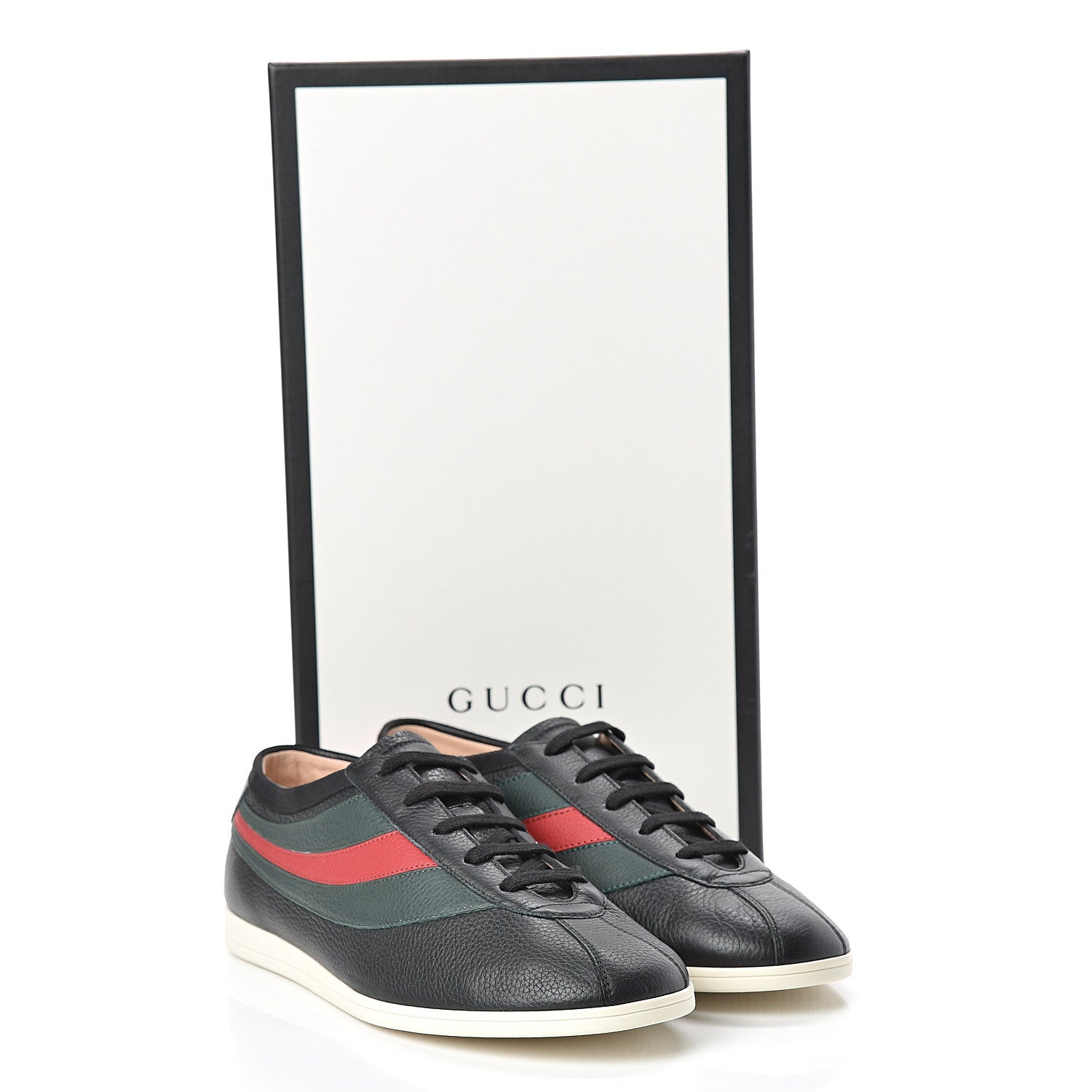 Gucci Calfskin Mens Web Falacer Sneakers 7.5 Black 9 of 9