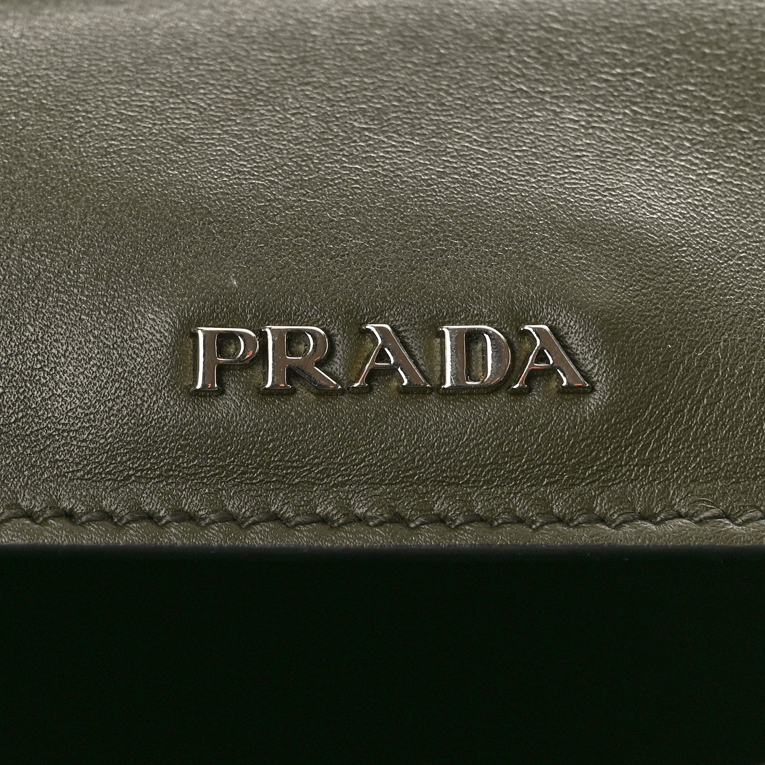 Prada City Calf Double Bag Black Green 6 of 9