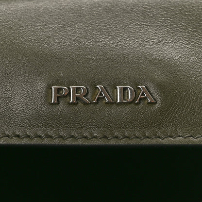 Prada City Calf Double Bag Black Green 6 of 9